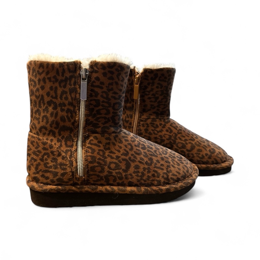 Steve Madden Oakley Leopard Print Girls Boots, Faux Suede, Size 3, NWOT